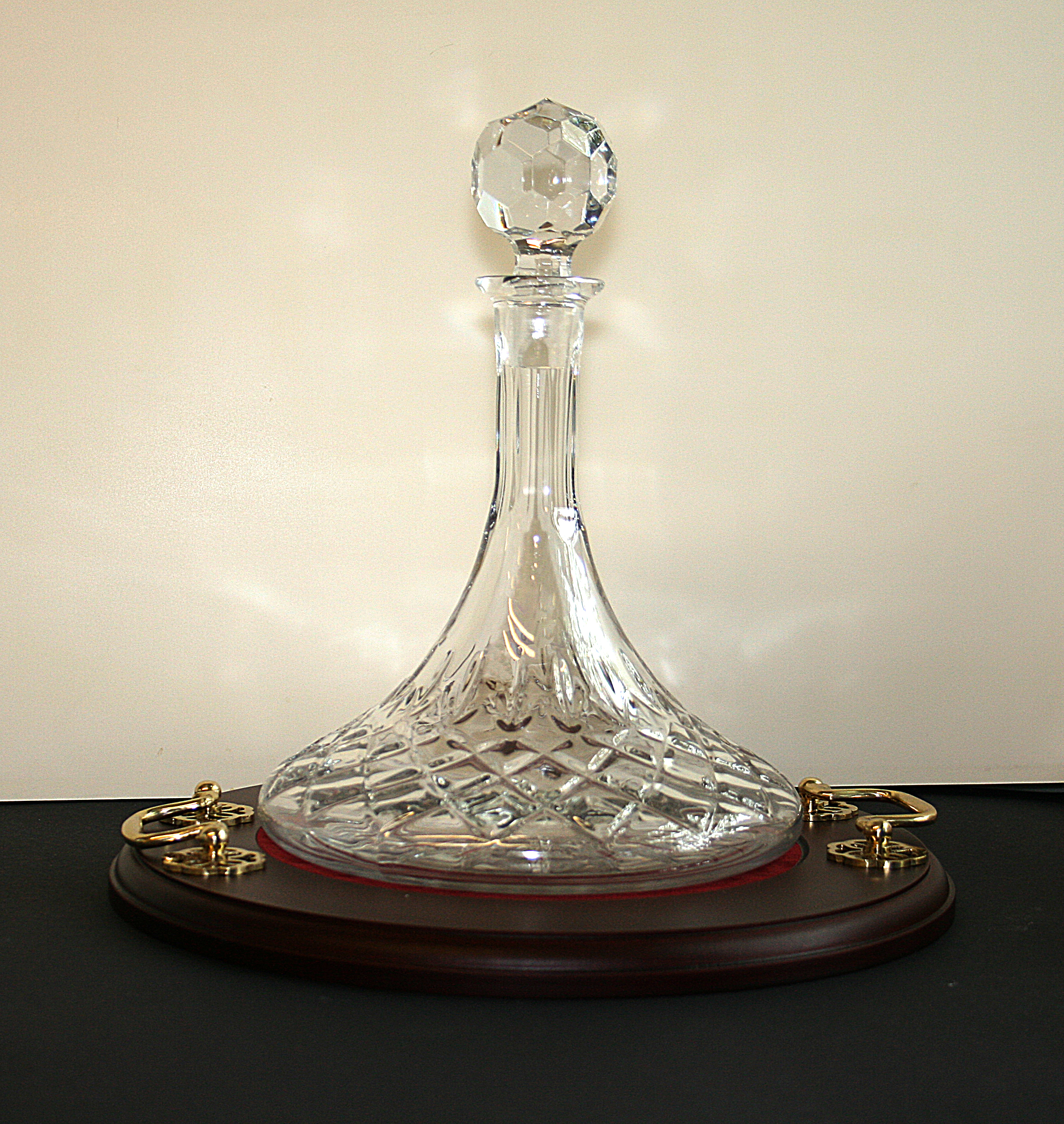 Ship Decanter, Cut Crystal with Stand.